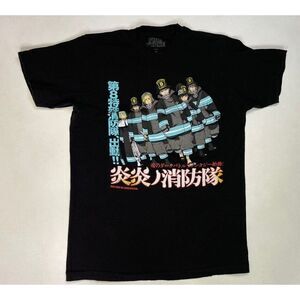 Fire Force Anime Graphic T-shirt Men Medium Black Short Sleeve